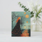 赤い髪の数ヶ月の美しい女性 ポストカード (スタンド正面)