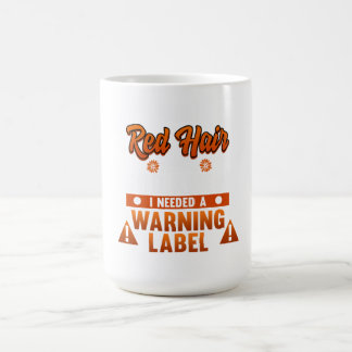 赤い髪の警告赤毛の女の子のラベル コーヒーマグカップ