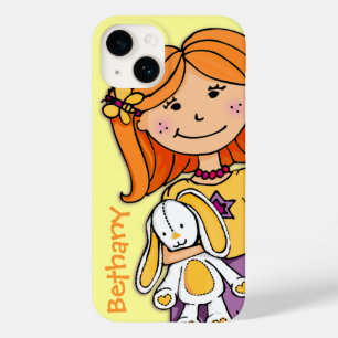 赤い髪を抱えた女の子のウサギのグラフィック Case-Mate iPhone 14ケース