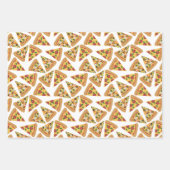 赤い魅力的ギンガムピザパターン ラッピングペーパーシート (正面3)