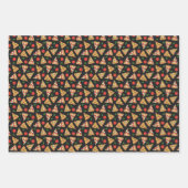 赤い魅力的ギンガムピザパターン ラッピングペーパーシート (正面)