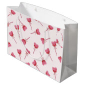 赤い魅力的弓パターンキーチェーン ラージペーパーバッグ (裏面アングル)