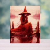 赤い魔女が壊れた桟橋に座る アクリルサイン (ニュートラル)