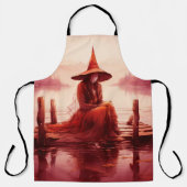 赤い魔女が壊れた桟橋に座る エプロン (正面)