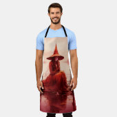 赤い魔女が壊れた桟橋に座る エプロン (着用した状態)