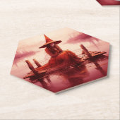 赤い魔女が壊れた桟橋に座る ペーパーコースター (アングル)