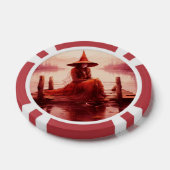 赤い魔女が壊れた桟橋に座る ポーカーチップ (シングル)