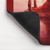 赤い魔女が壊れた桟橋に座る マウスパッド (コーナー)