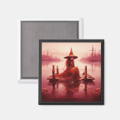 赤い魔女が壊れた桟橋に座る マグネット (正面/裏面)