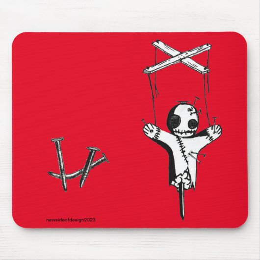 赤い魔女の人形マウスパッド マウスパッド (正面)