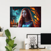 赤い魔女、青い目、赤頭美しい ポスター (ホームオフィス)