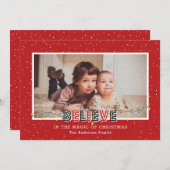 赤い魔法を信じて　写真クリスマスカード シーズンカード (正面/裏面)