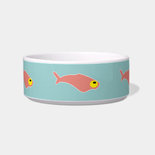 赤い魚の猫用食器 ボウル