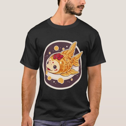 赤い魚型たい焼き Tシャツ (正面)
