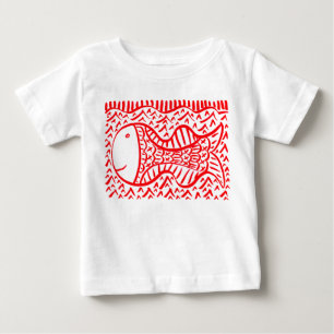 赤い魚 ベビーTシャツ