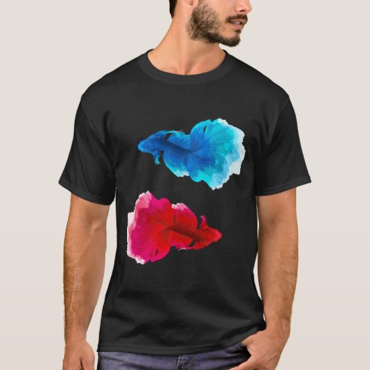 赤い魚、青い魚 Tシャツ (正面)