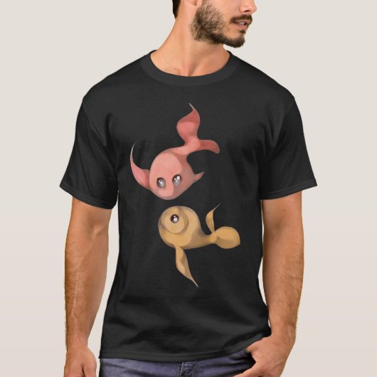 赤い魚　黄色い魚 Tシャツ (正面)