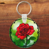 赤い鮮やかバラ キーホルダー (裏面)
