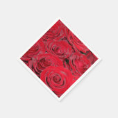 赤い鮮やかバラ スタンダードカクテルナプキン (角)
