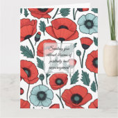 赤い鮮やかポピーの花イラストレーション模様 カード (正面)