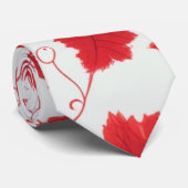 赤い鮮やかメープルの葉のパターン ネクタイ (ロール)