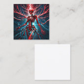 赤い鮮やか悪魔の骸骨は私のイメージである スクエア名刺 (正面/裏面)