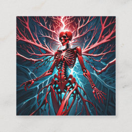 赤い鮮やか悪魔の骸骨は私のイメージである スクエア名刺