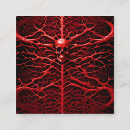 赤い鮮やか悪魔の骸骨は私のイメージである スクエア名刺