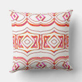 赤い鮮やか白いクラシック生地のパターンデザイン クッション (裏面)