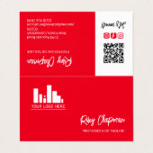 赤い鮮やかQRコードフォトソーシャルメディアのアイコン 名刺 (外部フラット)
