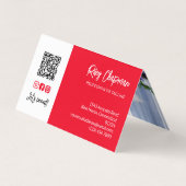 赤い鮮やかQRコードフォトソーシャルメディアのアイコン 名刺 (裏面)