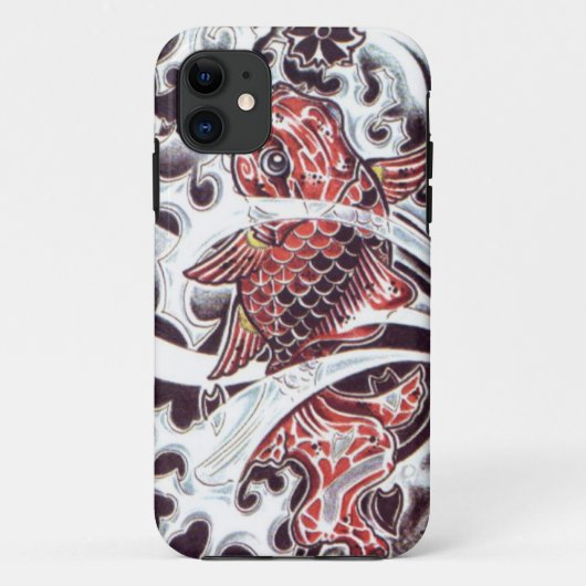 赤い鯉のタトゥーデザイン Case-Mate iPhoneケース (裏面)