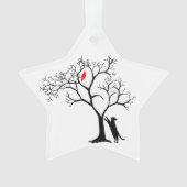 赤い鳥および黒猫の星のオーナメント オーナメント (正面)