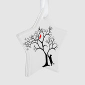 赤い鳥および黒猫の星のオーナメント オーナメント (正面)