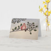 赤い鳥すべての機会グリーティングカード カード (黄色い花)