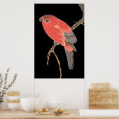 赤い鳥の和風ヴィンテージ壁画ポスター ポスター (キッチン)