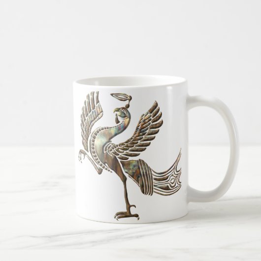 赤い鳥の熱い銅 コーヒーマグカップ (右)