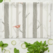 赤い鳥オン《植物》アスペンキッチンタオル キッチンタオル (折り畳み)