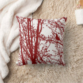 赤い鳥及び枝パターン(の模様が)あるな装飾用クッション クッション (ブランケット)