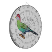 赤い鳥色の鳥の漫画イラストレーション ダーツボード (正面左)