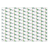 赤い鳥色の鳥の漫画イラストレーション テーブルクロス (正面(横))