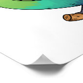 赤い鳥色の鳥の漫画イラストレーション ポスター (角)