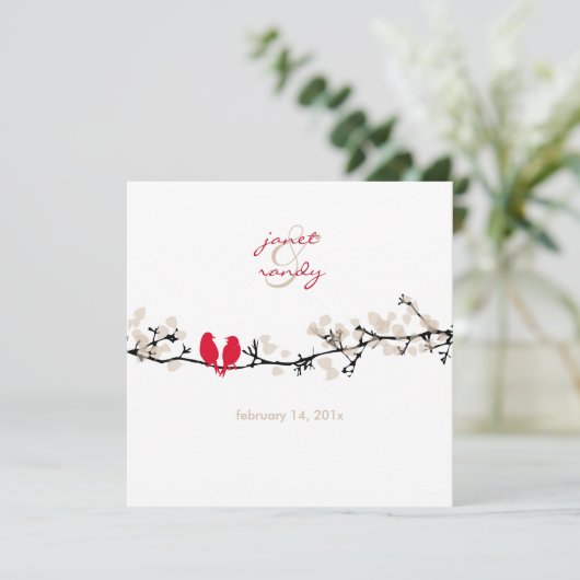 赤い鳥、愛の鳥 / 色彩豊かな花 招待状 (スタンド正面)