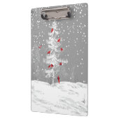 赤い鳥、白いクリスマス クリップボード (左)