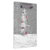 赤い鳥、白いクリスマス クリップボード (右)