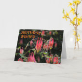 赤い鳩の誕生日 カード (黄色い花)