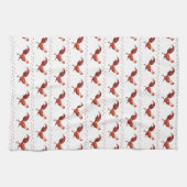 赤い鶏のキッチンタオル キッチンタオル (横)