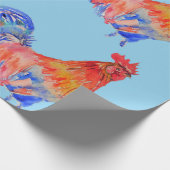 赤い鶏のローターズチキンウォーター色 ラッピングペーパー (角)