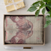 赤い鶏の二羽が農地を切り離す 薄葉紙 (ギフト)