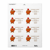 赤い鶏の卵のラベル ラベル (フルシート)